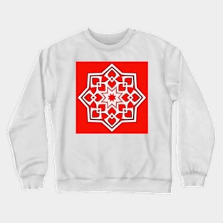 Bright Red Kaleidoscope Pattern (Seamless) 13 Crewneck Sweatshirt